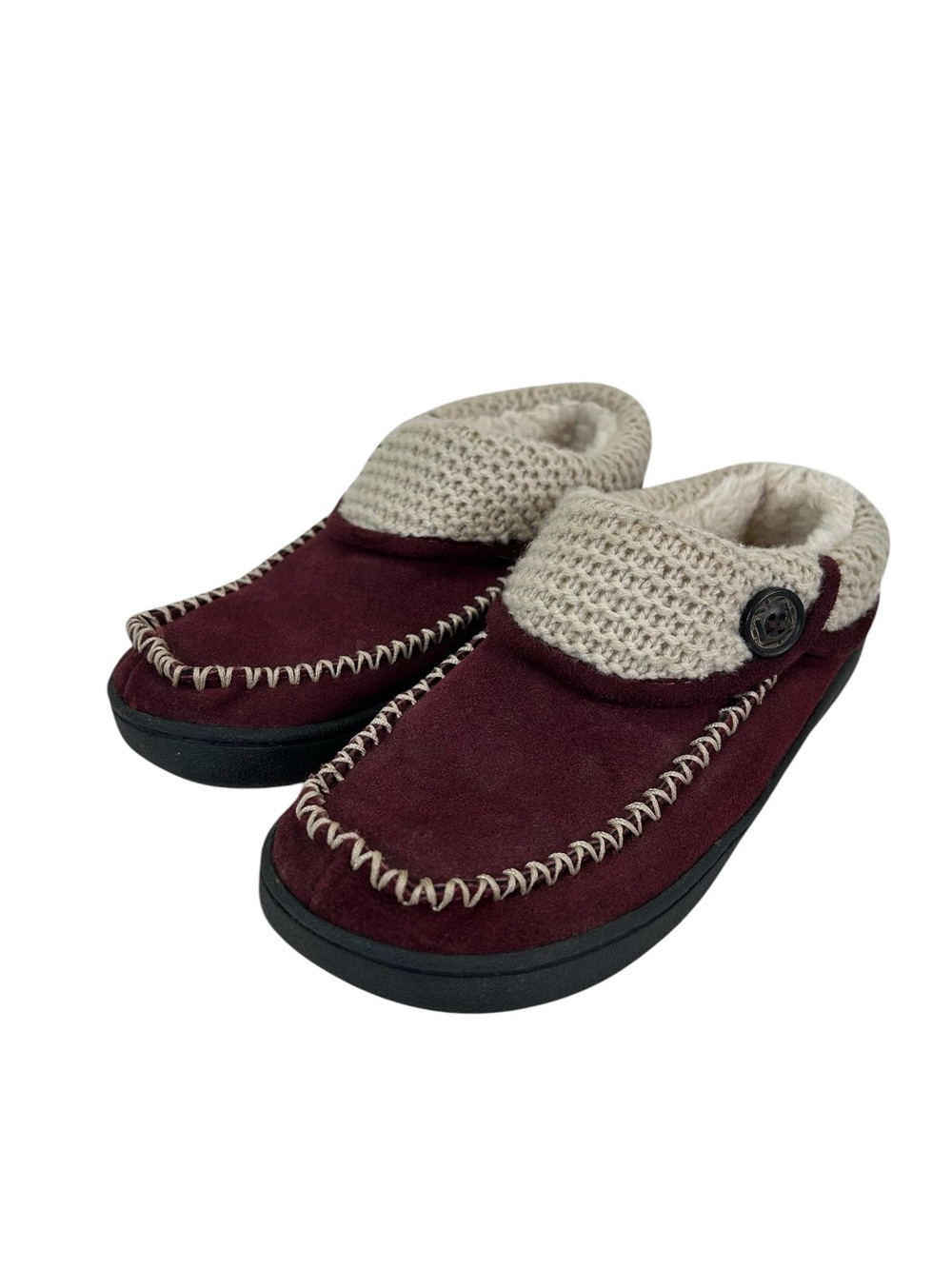 Earth Spirit CloudEase Women’s 5-6 Leather Moccasin Slippers Cozy Boho